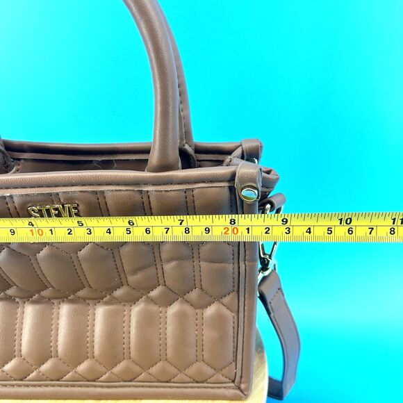 Steve Madden Womens Brown Leather Top Handle Satchel Handbag - Picture 9 of 9